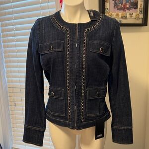 White House Black Market Denim Sylist with Chain Jacket